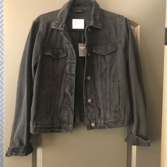 NWT! A&F Black Denim Jacket
